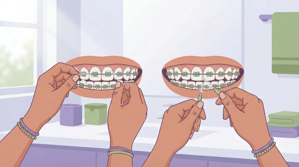flossing with braces
