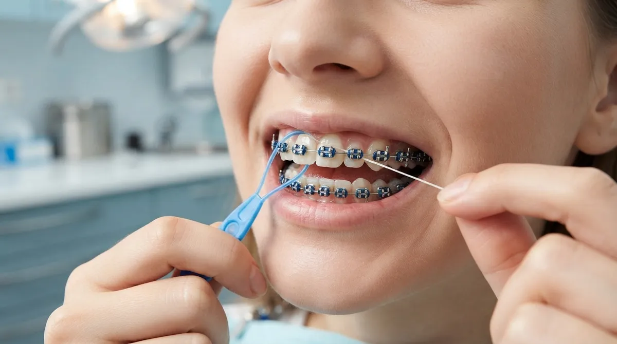 how to floss with braces