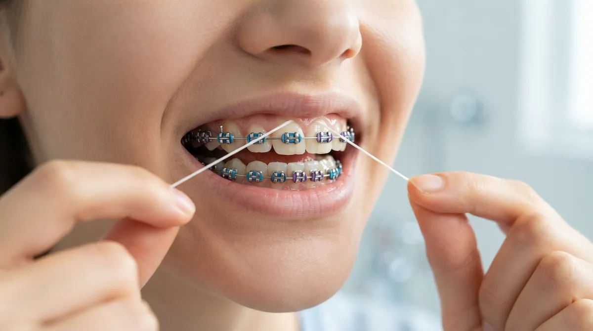 how to floss with braces