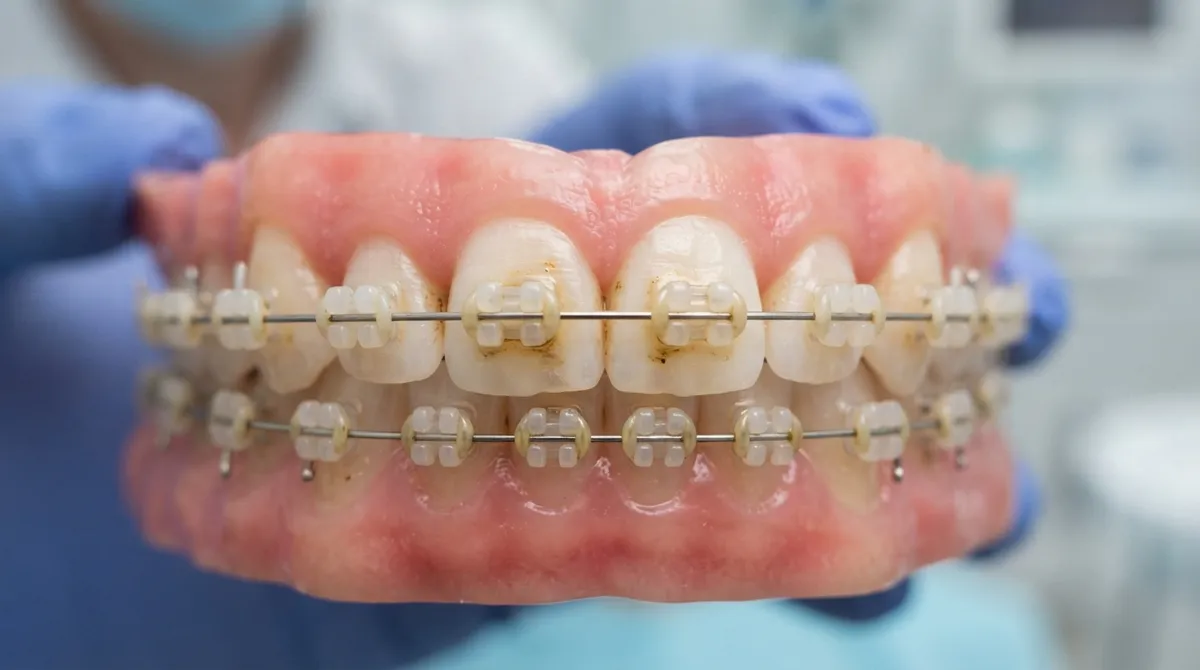 ceramic braces stained