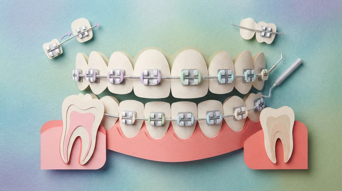metal white braces