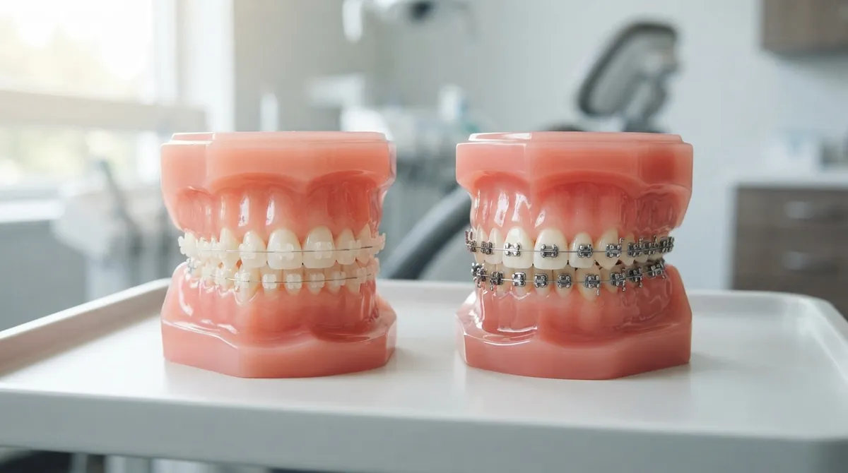 clear and metal braces